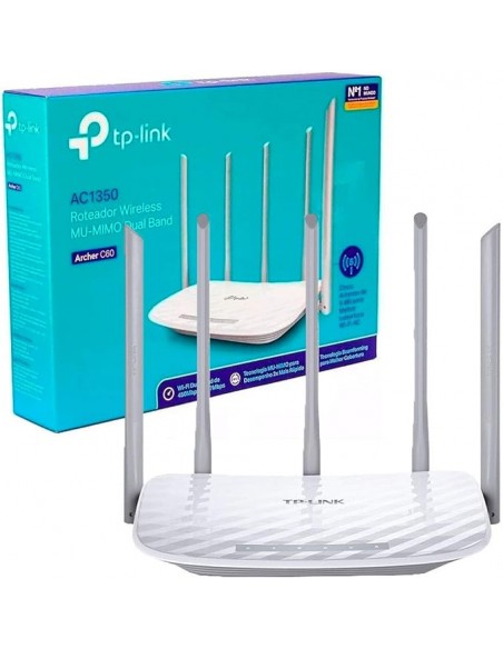 Router TP-LINK Archer C60 1350 5 antenas Hi power Dual Band MU-MIMO