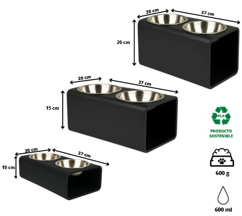 COMEDERO CUBO DOBLE CHICO (11cm.)