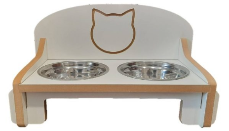 COMEDERO DOBLE MDF GATITO