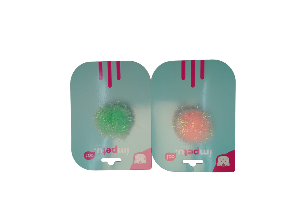 PELOTA POMPON BRILLOS x3 5cm. (MC070)