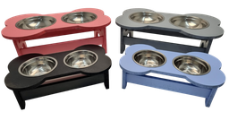 [8633] COMEDERO DOBLE HUESITO COLORES 20cm.